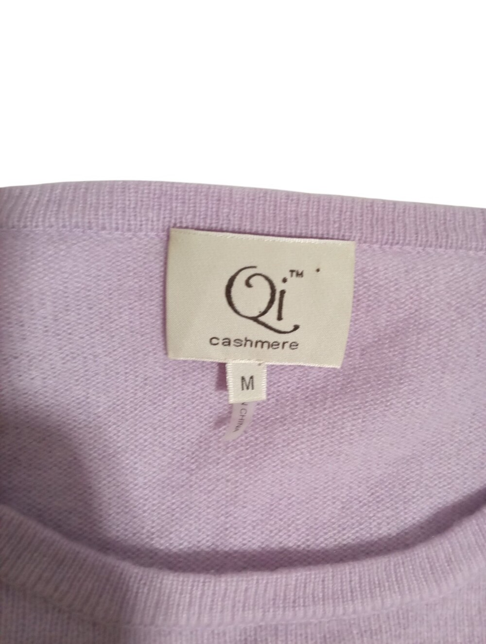 QI Cashmere Lavender Tiered Ruffle Sleeve Pullover Sweater Size M - Picture 3 of 7